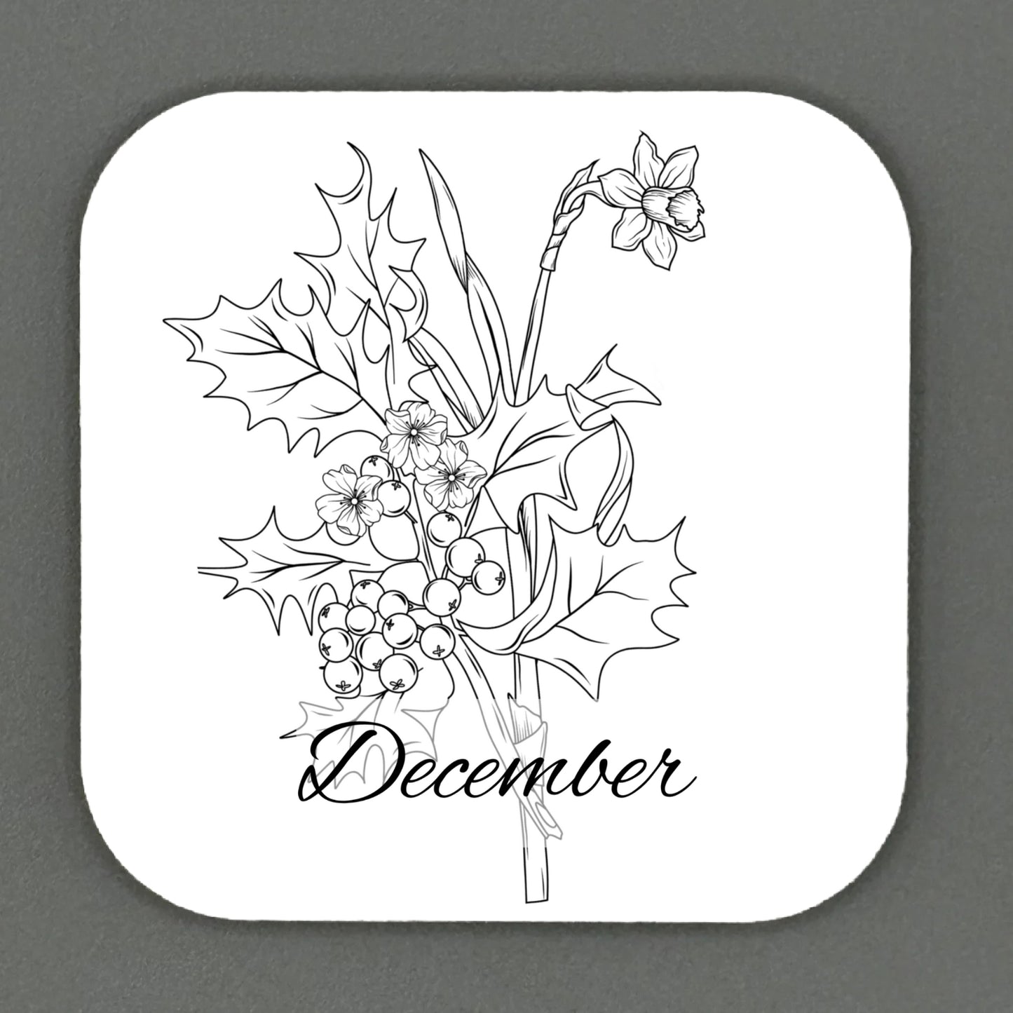 Birth Month Flowers Square Magnets