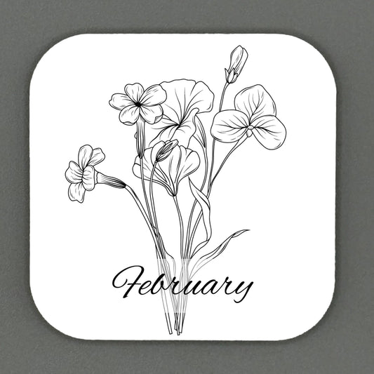 Birth Month Flowers Square Magnets
