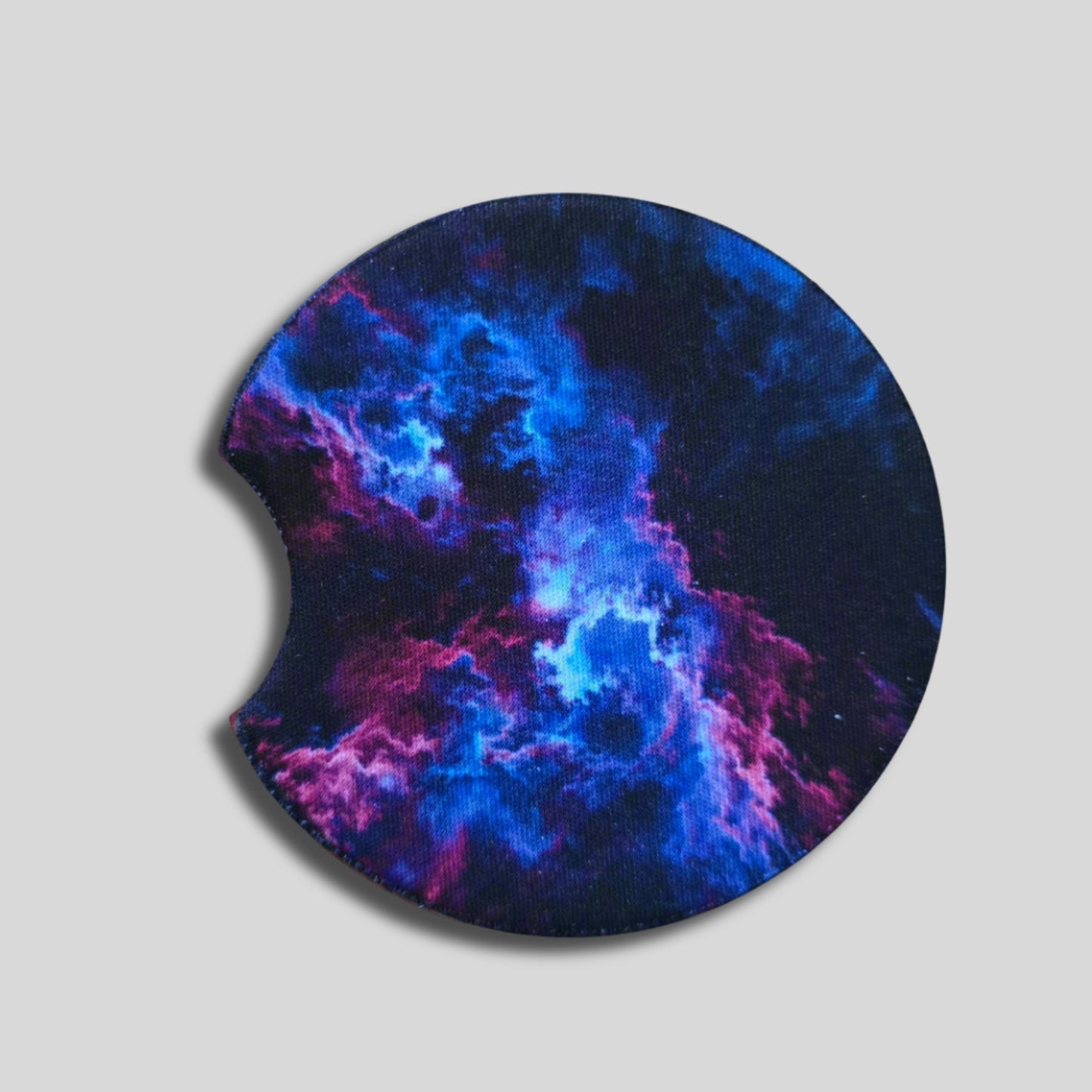 Galaxy Storm Coaster 2-Pack - Round Car Cup Holder Coasters With Finger Groove Design