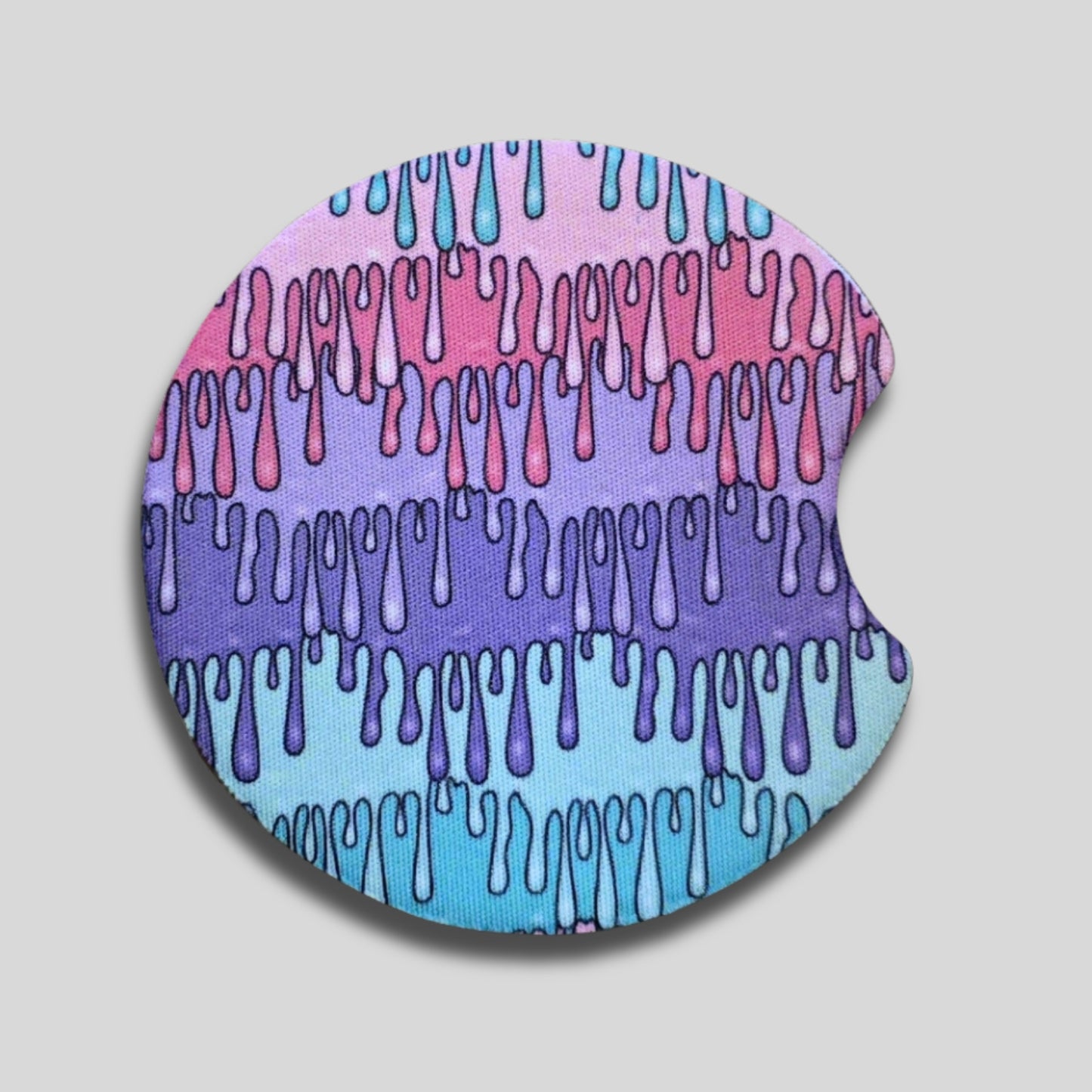 Pastel Goth Coasters 2-Pack - Round Car Cup Holder Coasters With Finger Groove Design