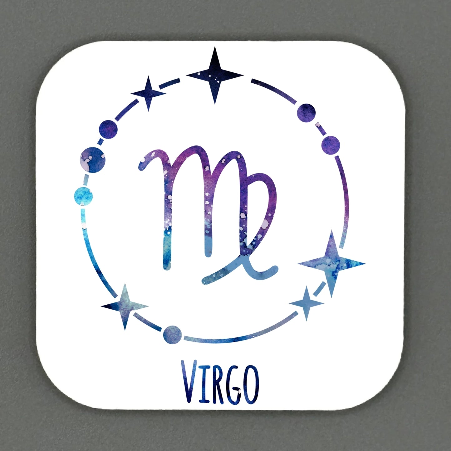 Colourful Star Sign Square Magnet