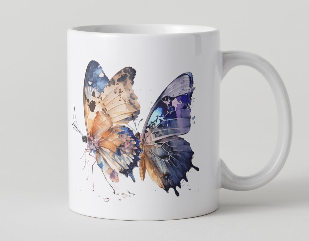 Watercolour Butterfly Mugs