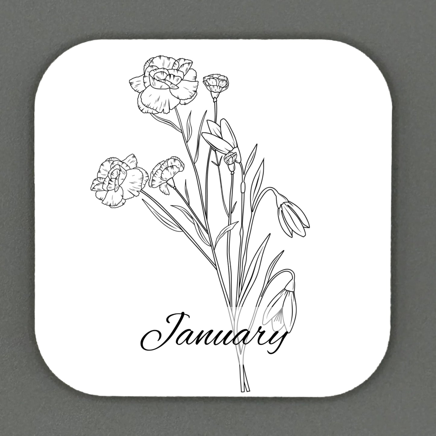 Birth Month Flowers Square Magnets