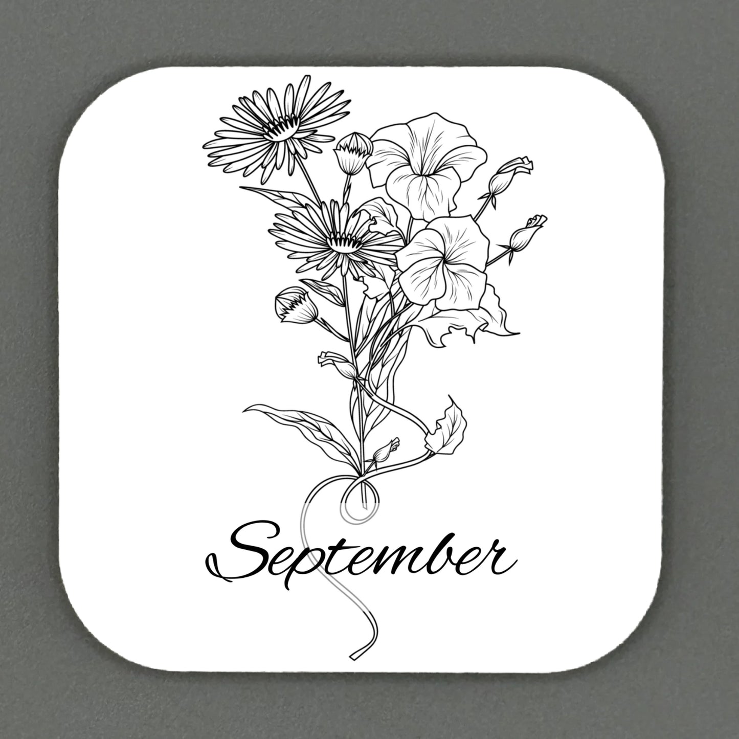Birth Month Flowers Square Magnets