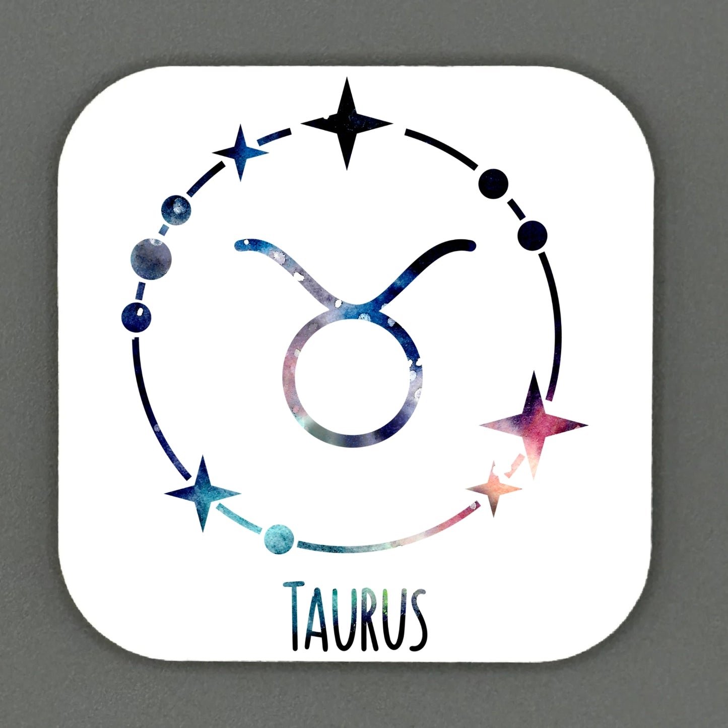 Colourful Star Sign Square Magnet