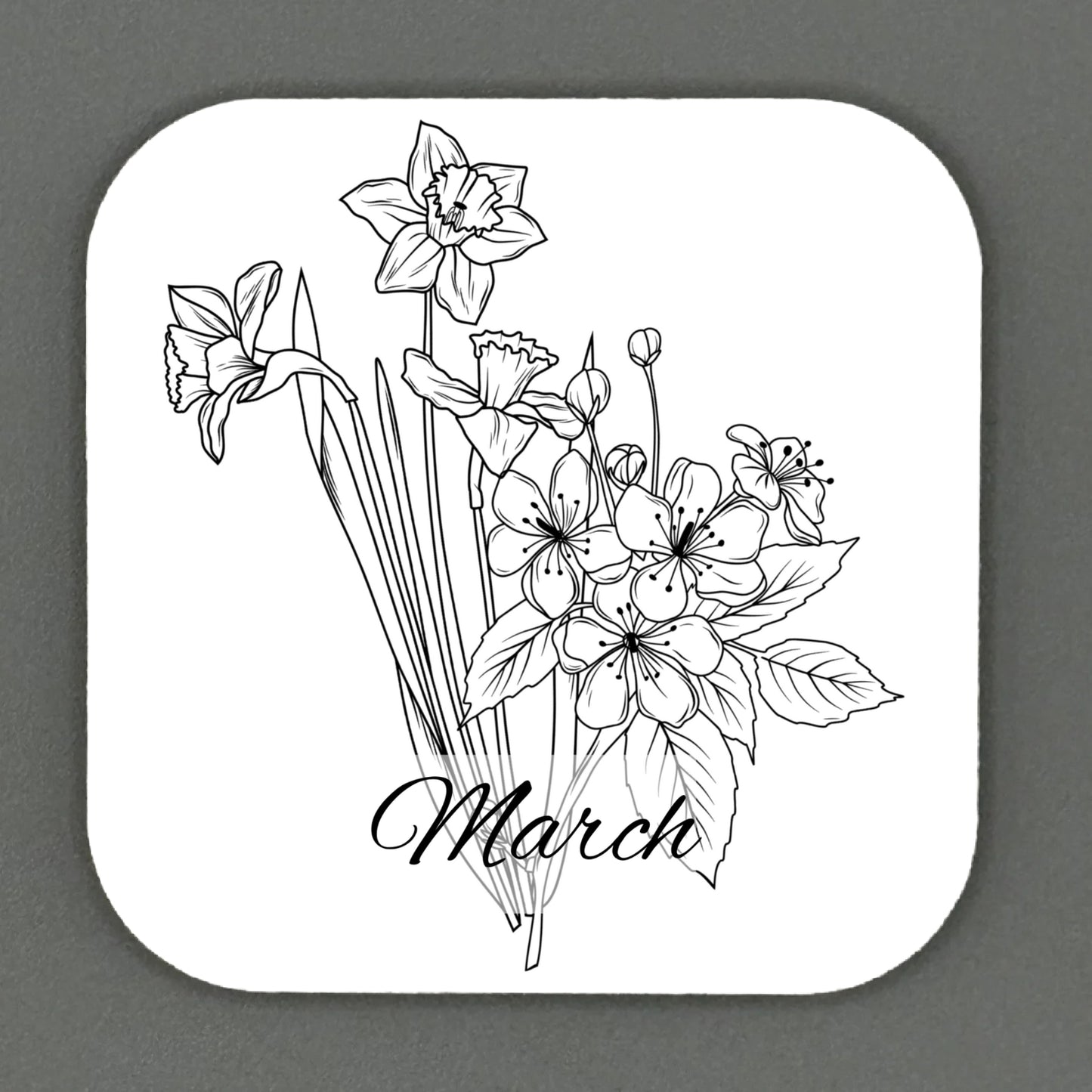 Birth Month Flowers Square Magnets