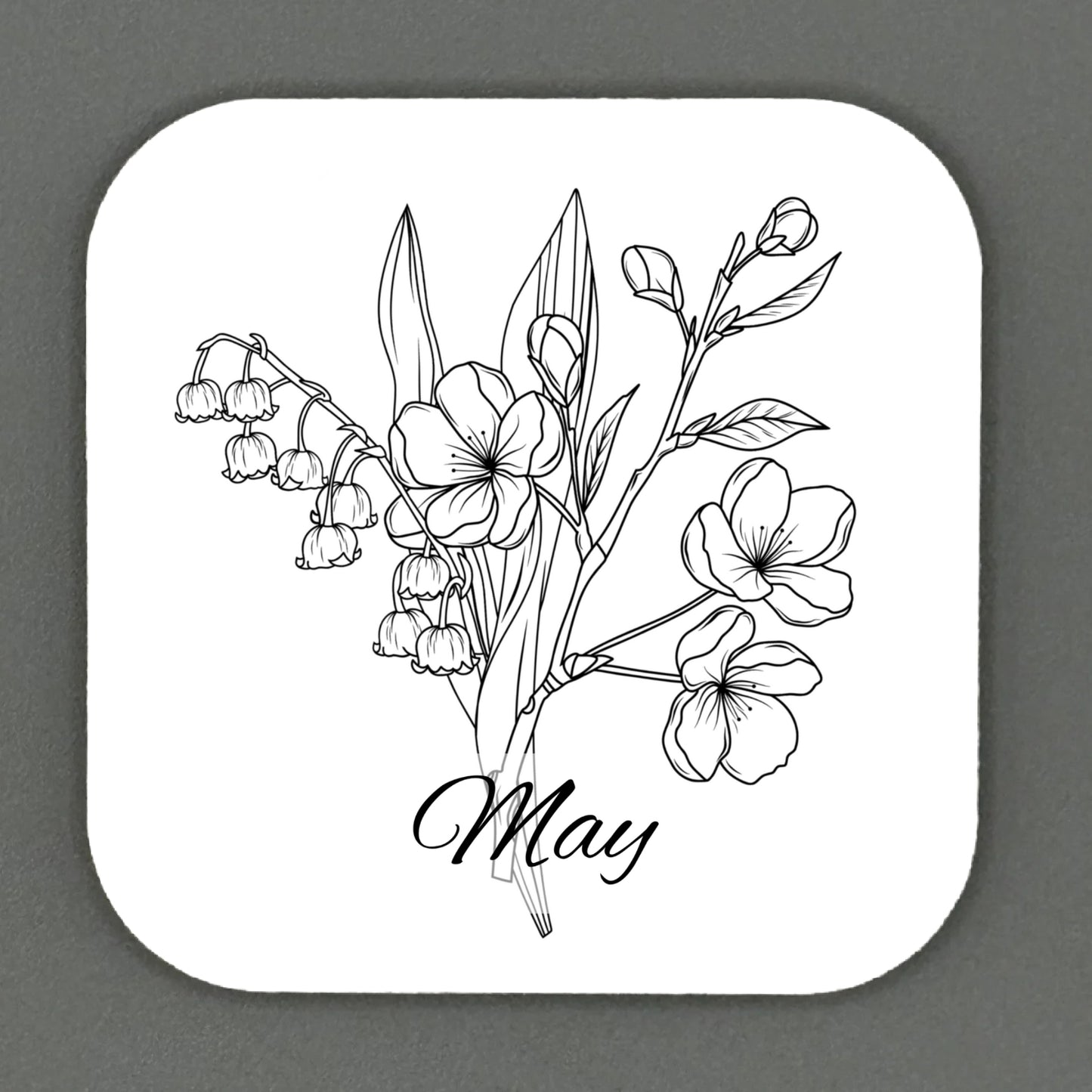 Birth Month Flowers Square Magnets