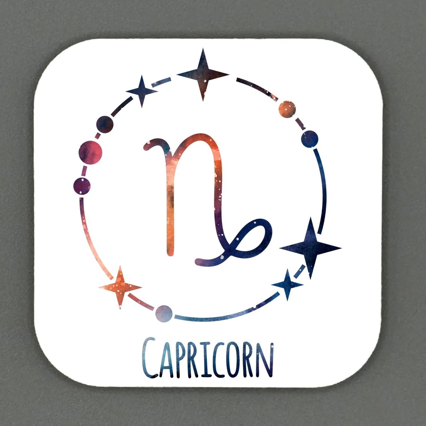 Colourful Star Sign Square Magnet