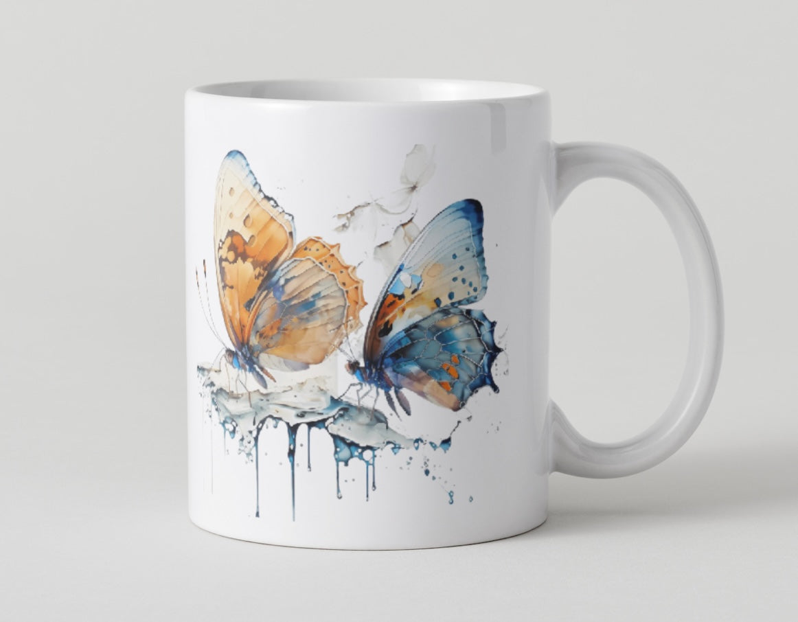 Watercolour Butterfly Mugs