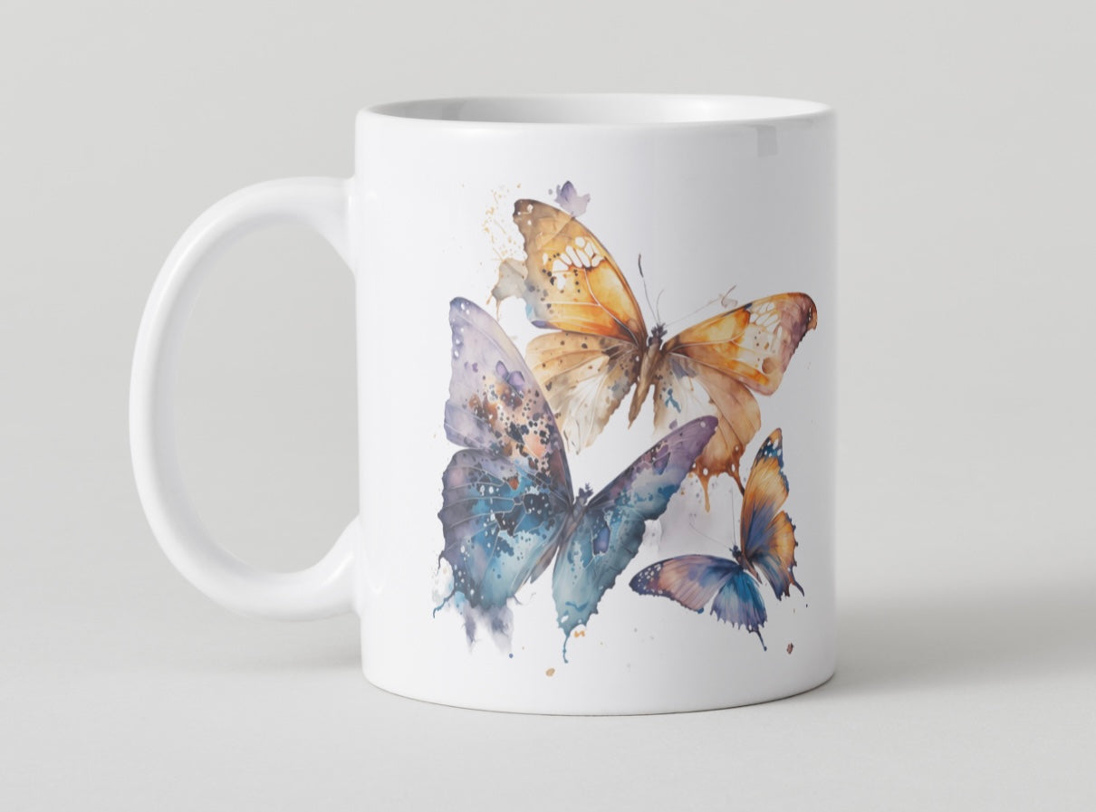 Watercolour Butterfly Mugs