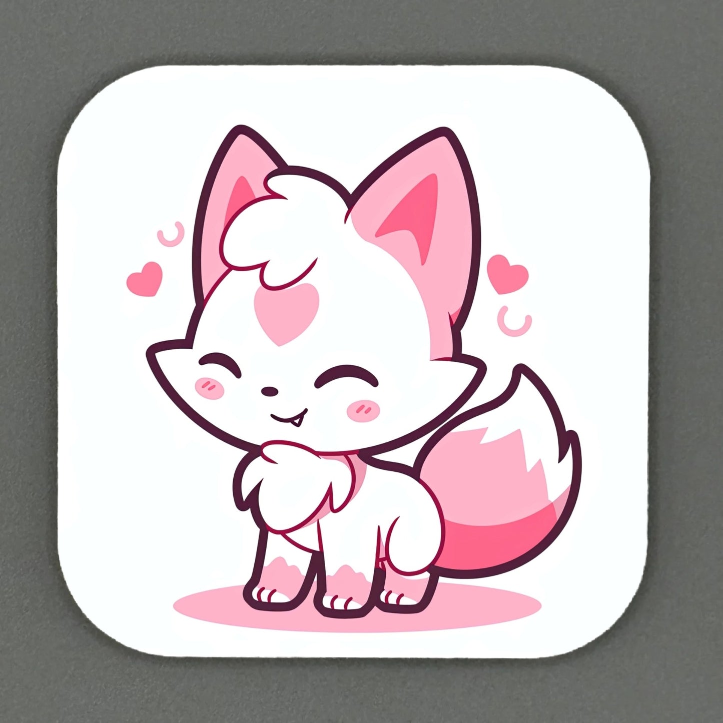 Kawaii Fox Square Magnets