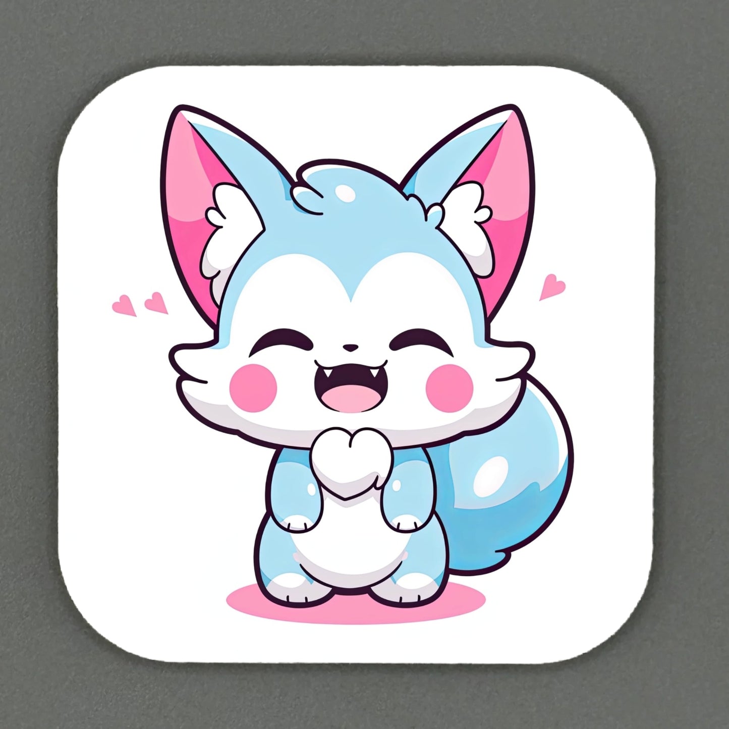 Kawaii Fox Square Magnets