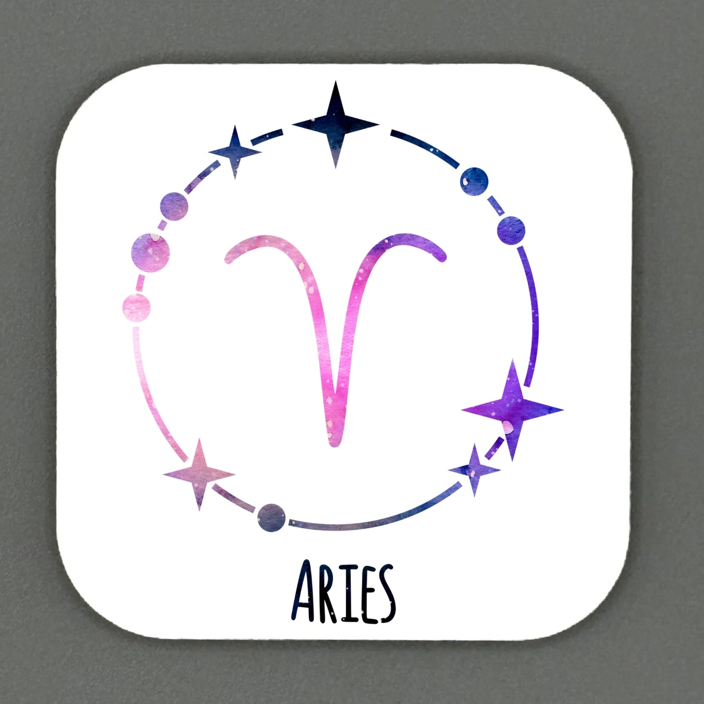 Colourful Star Sign Square Magnet