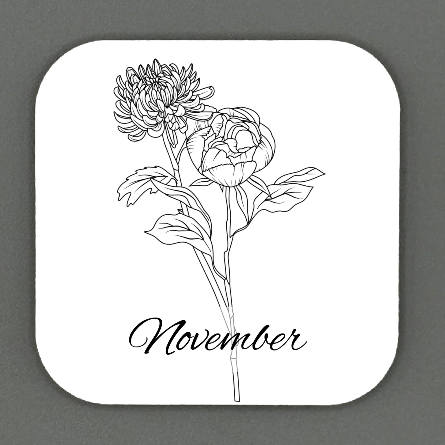 Birth Month Flowers Square Magnets