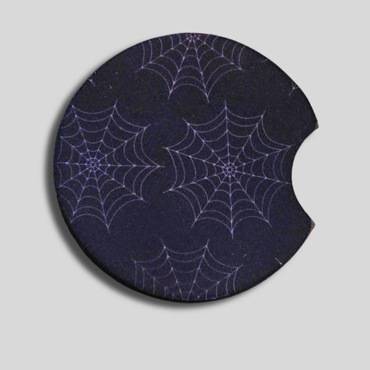 Pastel Goth Coasters 2-Pack - Round Car Cup Holder Coasters With Finger Groove Design