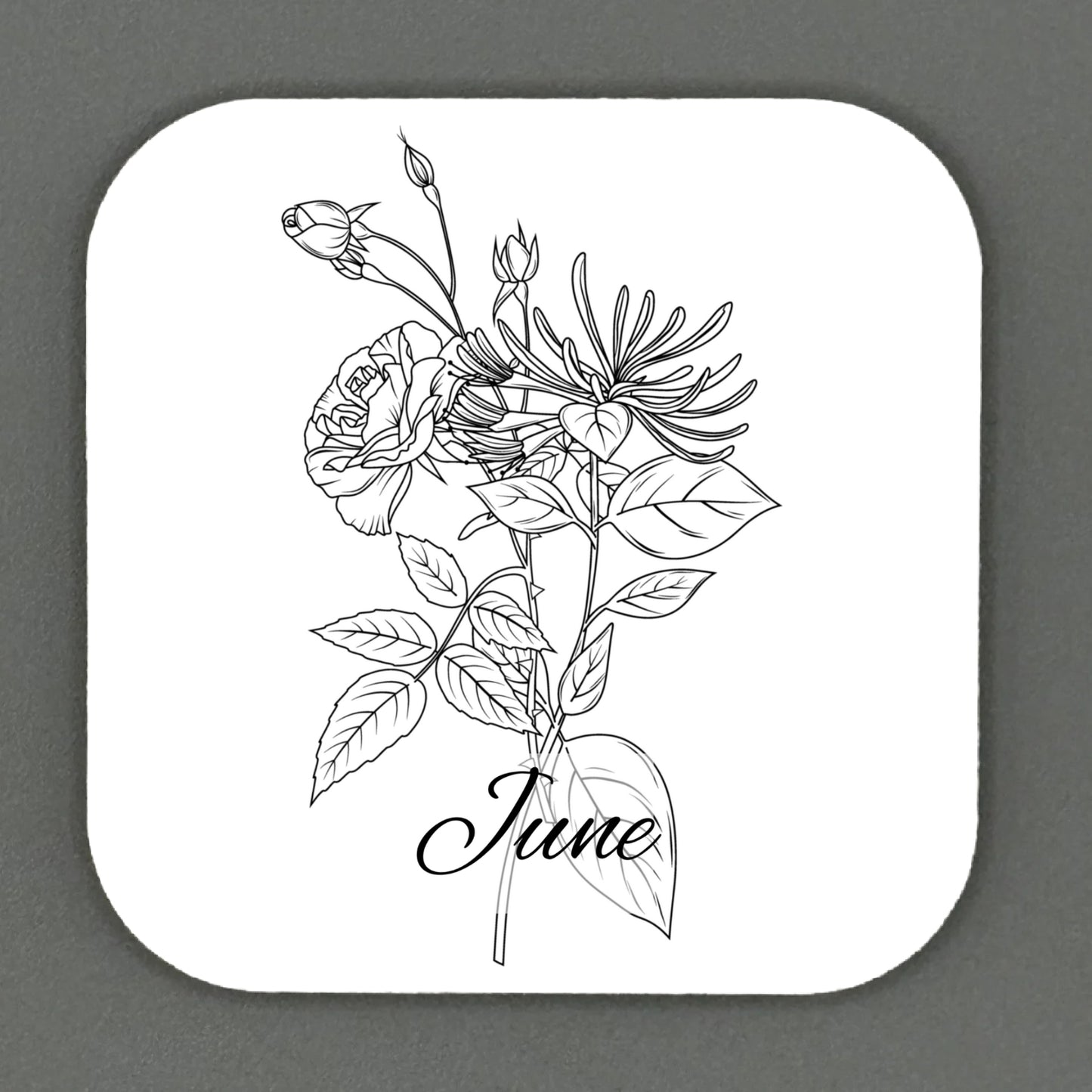 Birth Month Flowers Square Magnets