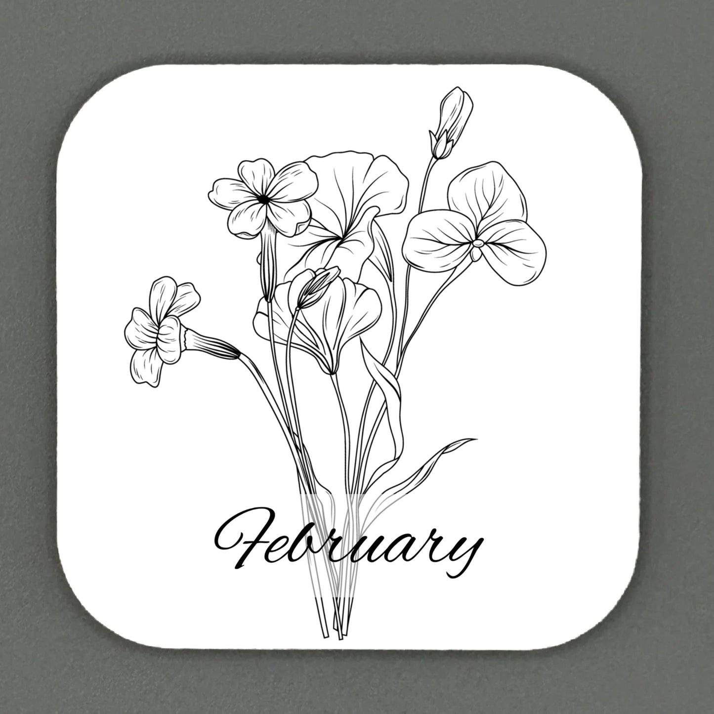Birth Month Flowers Square Magnets