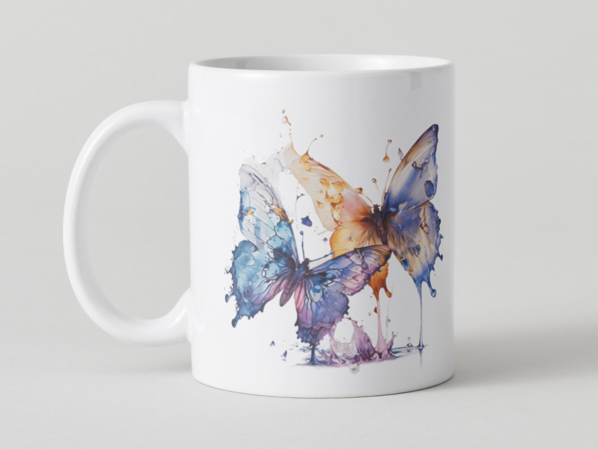 Watercolour Butterfly Mugs