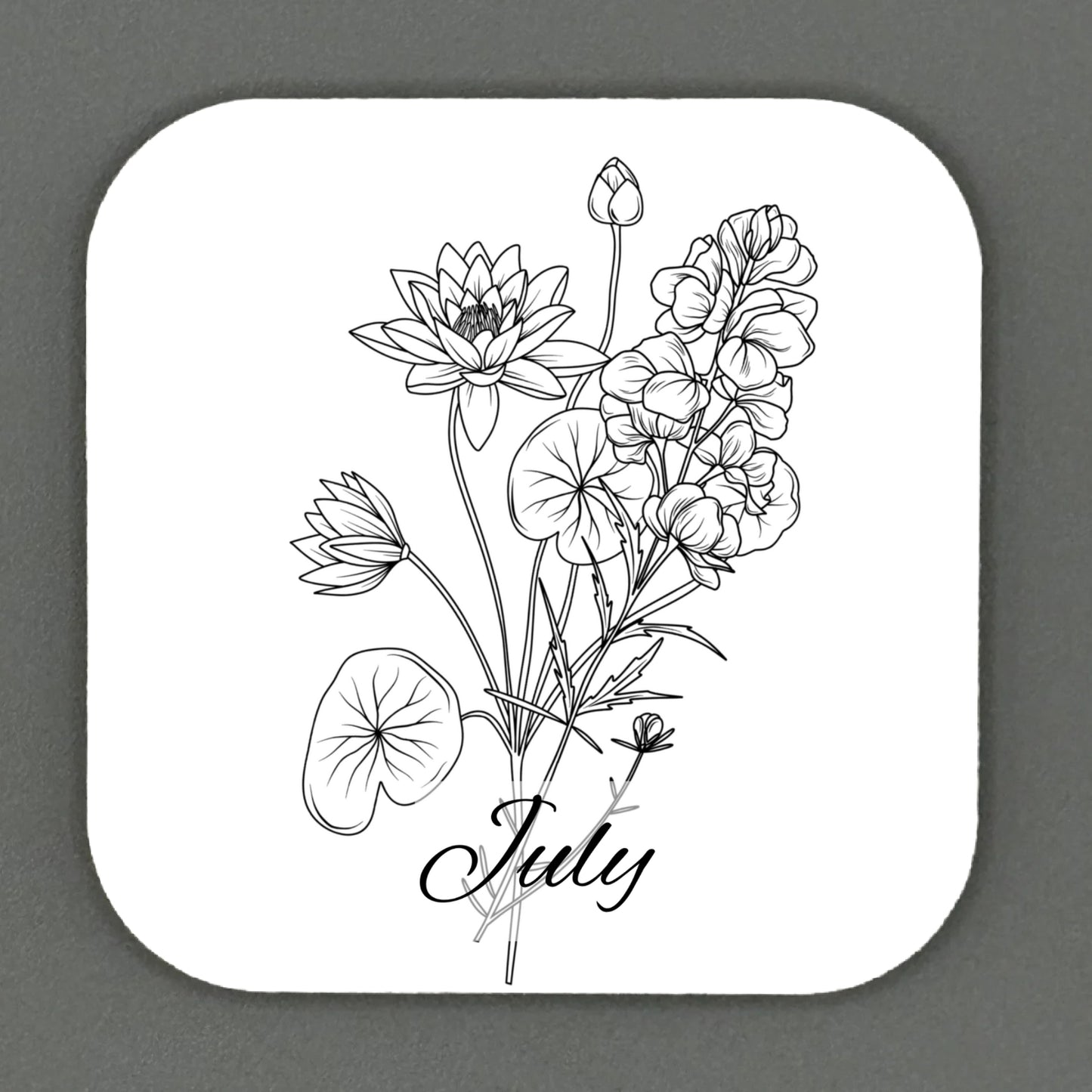 Birth Month Flowers Square Magnets