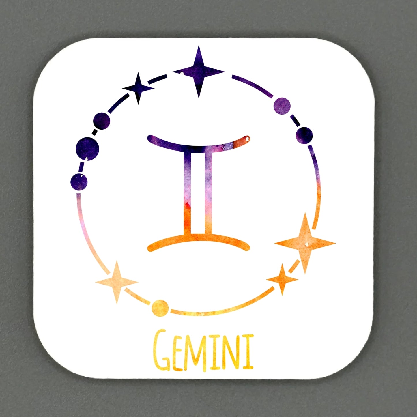 Colourful Star Sign Square Magnet