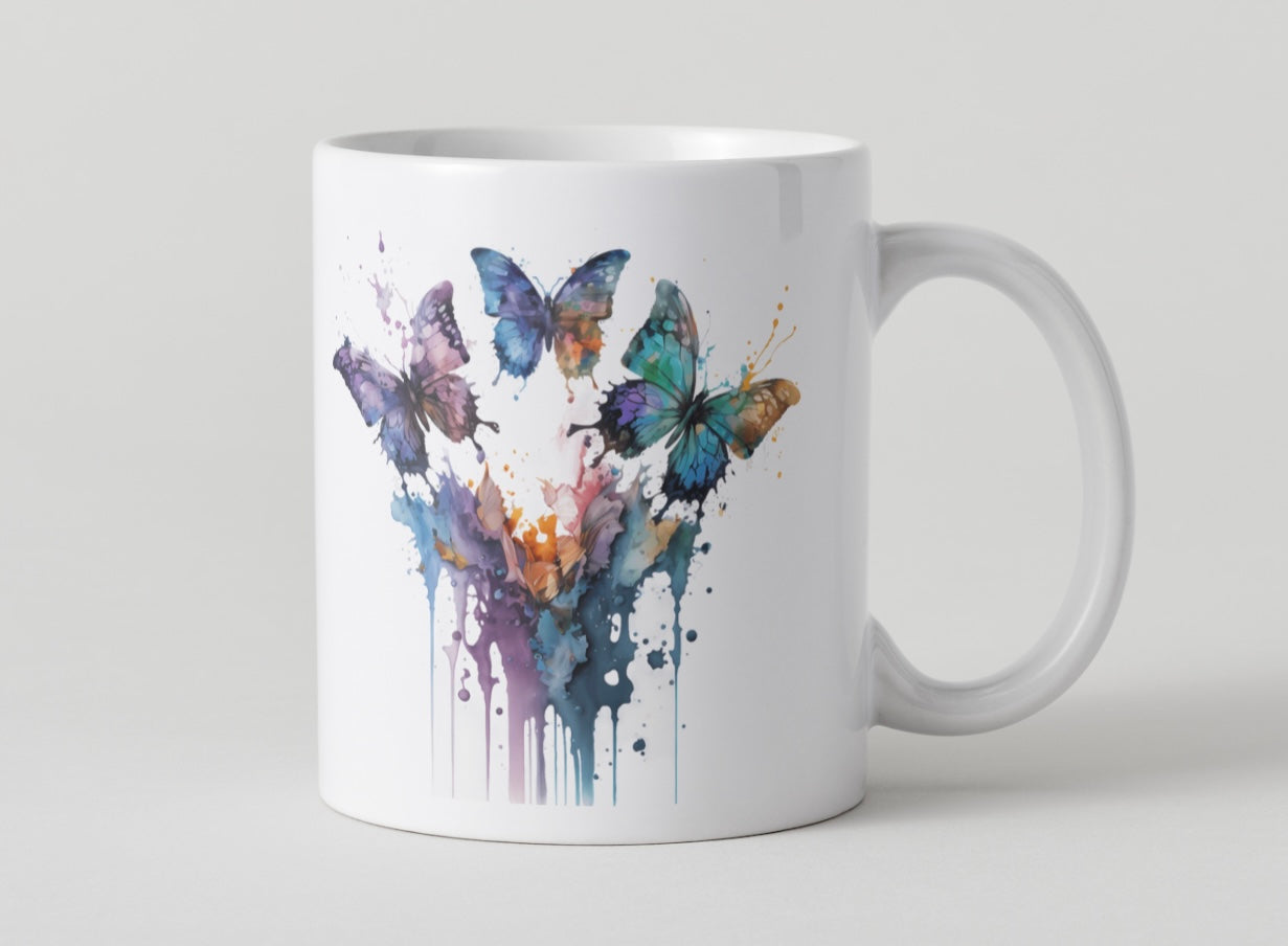 Watercolour Butterfly Mugs