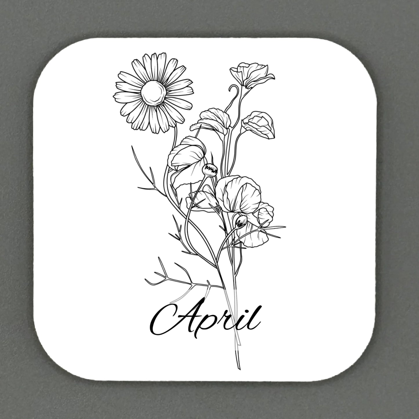 Birth Month Flowers Square Magnets