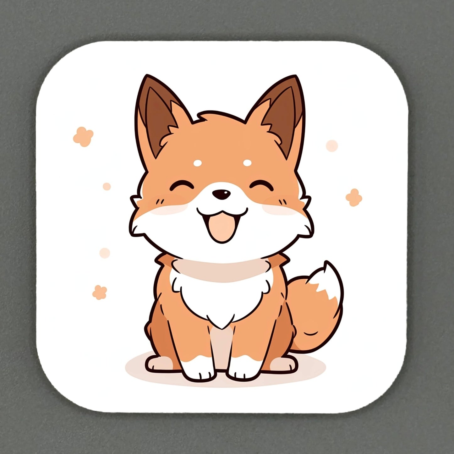 Kawaii Fox Square Magnets