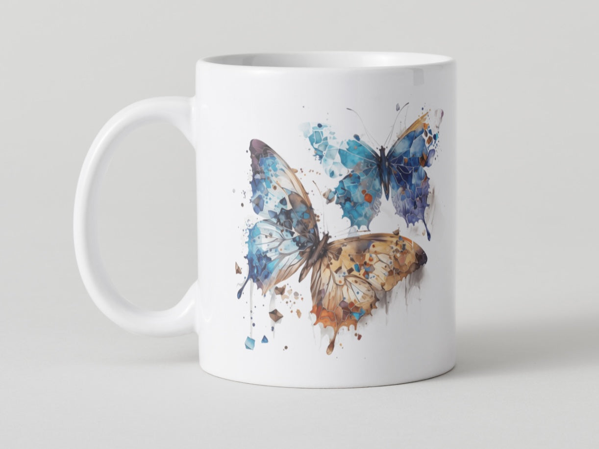 Watercolour Butterfly Mugs