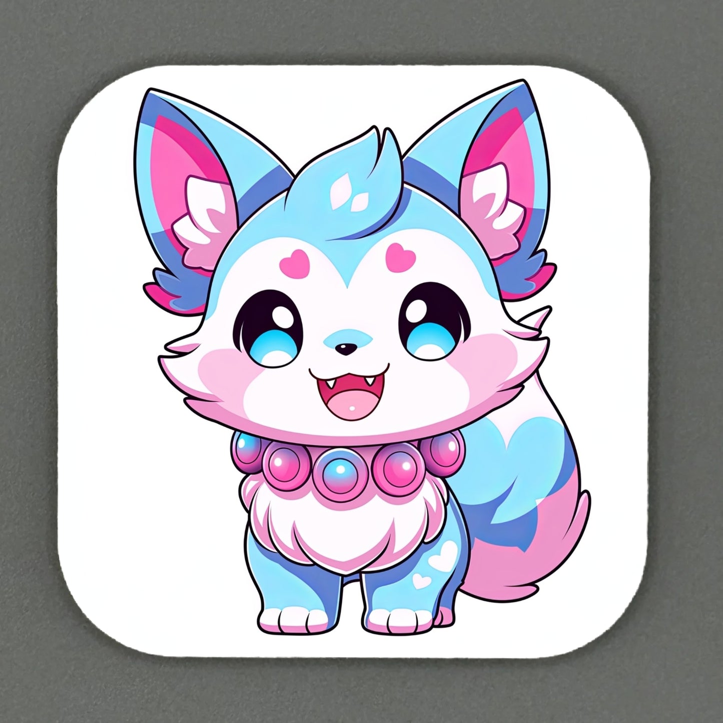 Kawaii Fox Square Magnets