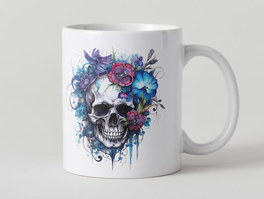 Floral Skull Mug