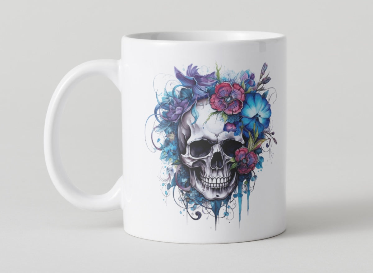 Floral Skull Mug