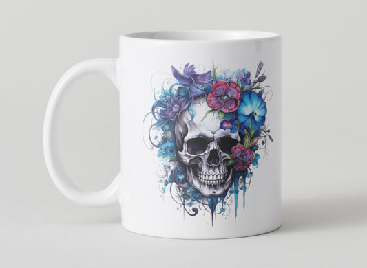 Floral Skull Mug