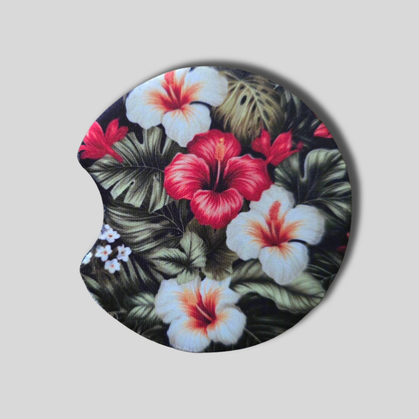 Botanical Coasters 2-Pack - Round Car Cup Holder Coasters With Finger Groove Design