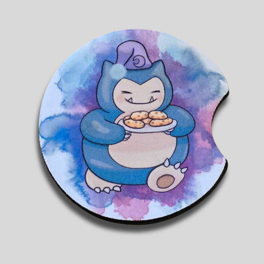 Pokemon Coasters 2-Pack - Round Car Cup Holder Coasters With Finger Groove Design