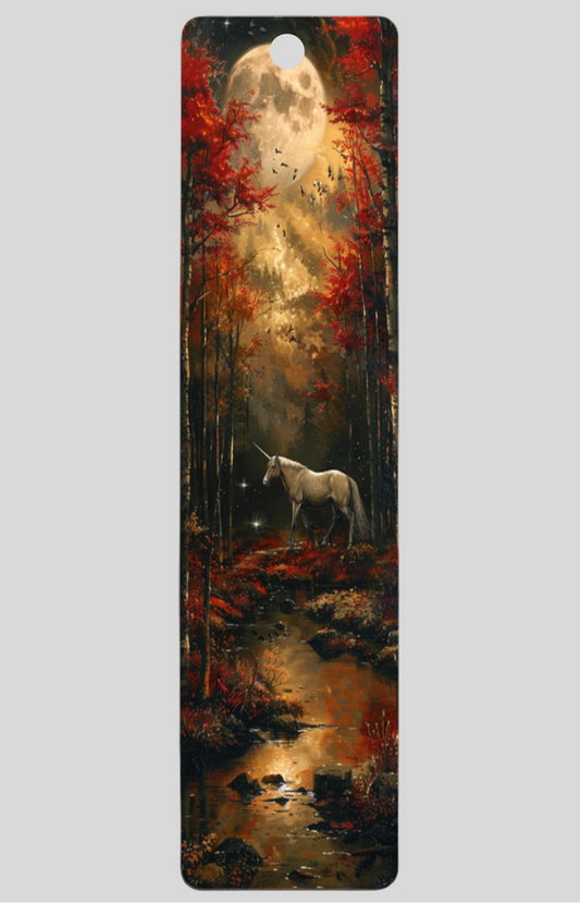 Enchanted Autumn Unicorn Bookmark