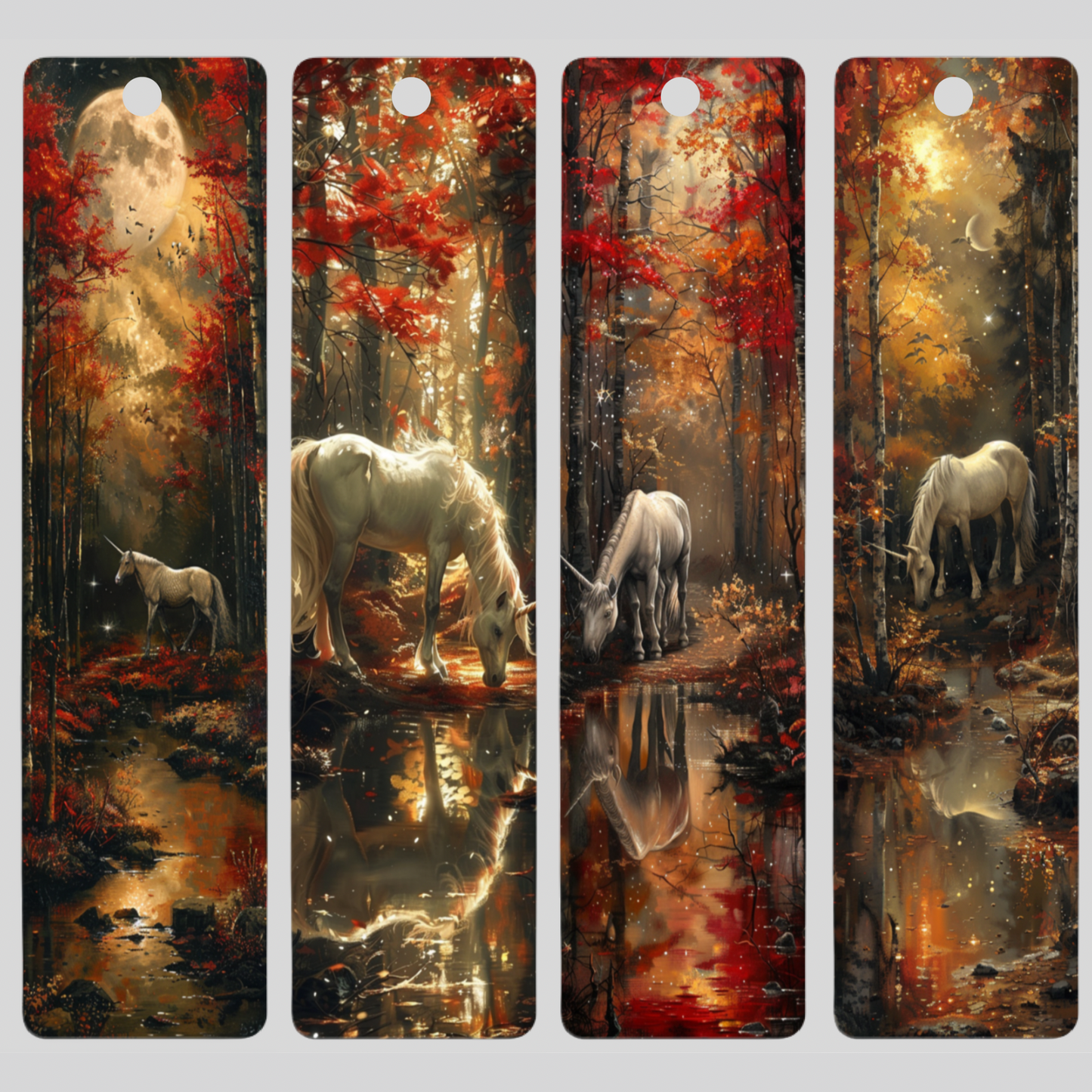 Enchanted Autumn Unicorn Bookmark