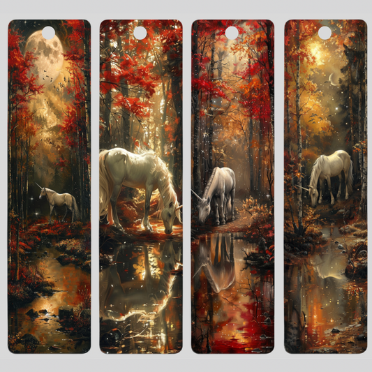 Enchanted Autumn Unicorn Bookmark